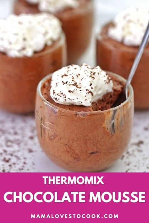 Thermomix Recipes Healthy, Dinner Party Dessert, Chocolate Mousse Desserts, Thermomix Baking, Perfect Dinner Party, Dinner Party Desserts, Chocolate Mousse Recipe, Thermomix Desserts, Easy Holiday Recipes