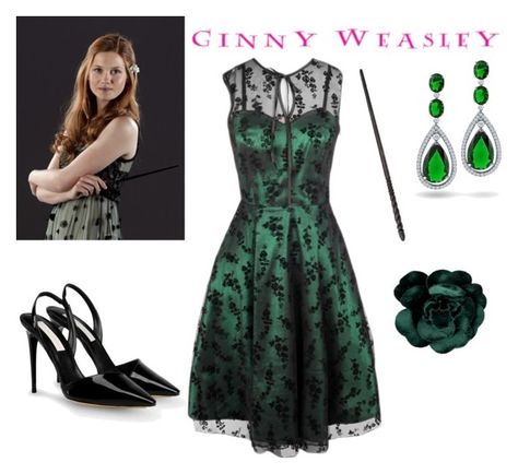 Ginny Weasley inspired wedding outfit on Polyvore featuring moda, STELLA McCARTNEY, Chanel, Bling Jewelry and Bellatrix Ginny Weasley Outfits, Long Green Dress, Corset Tops, Harry Potter Outfits, Ginny Weasley, Waist Training, Club Style, Vintage Wear, Bling Jewelry