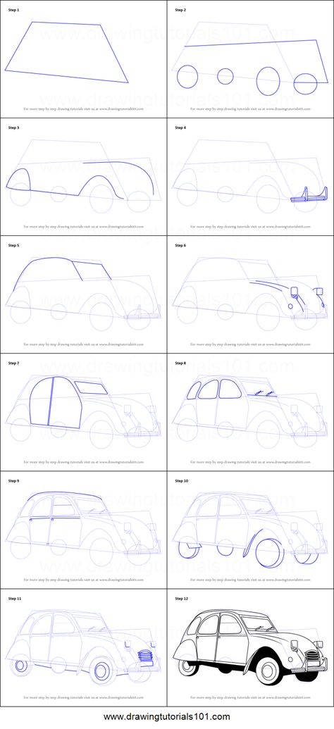 Vintage Cars Drawing, How To Draw A Vintage Car, Car Sketch Simple Step By Step, Old Cars Drawing, Drawings Of Old Cars, Old Car Drawing, Vintage Car Sketch, Old Car Sketch, Car Drawing Easy