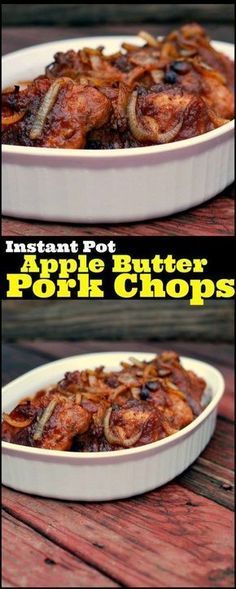 Instant Pot Apple Butter Pork Chops may be my favorite pressure cooker recipe so far! These pork chops usually take me ALL day to cook in the crock pot! Not anymore! SO GOOD! We always shred the leftovers and mix with bbq sauce for sammies or topping baked potatoes! YUM! Apple Butter Pork Chops, Butter Pork Chops, Instant Pot Apple Butter, Slow Cooker Pork Chops Recipes, Leftover Pork Chops, Recipes Instapot, Instapot Meals, Pressure Cooker Recipe, Slow Cooker Pork Chops