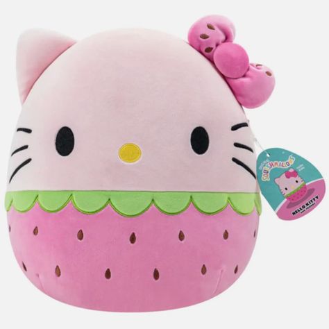 Brand New, Sealed In A Bag, Squishmallow 12" Hello Kitty. An Adorable Pink Strawberry Hello Kitty! "Introducing The Squishmallows Sanrio Hello Kitty Pink Strawberry Plush! This Limited-Edition Squishmallows Plush Is Ultra-Soft And Features A Supercute Strawberry Design. Bring Home The Iconic Hello Kitty Strawberry Plush." Bring The Gift Of Sanrio Home With You By Adding Hello Kitty Pink Strawberry To Your Squishmallows Squad! Squishmallows Are The Softest And Most Collectible Plush Toys Around. Peppermint Latte, 49 Birthday, Snowy Christmas Tree, Strawberry Design, Charmmy Kitty, Hello Kitty Pink, Pink Strawberry, Unicorn Cat, Ornament Box