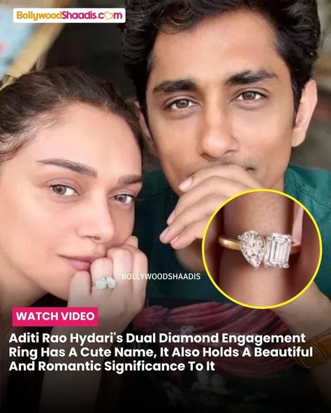 Aditi Rao Hydari's dual-diamond engagement ring has already set a trend out there. The ring has a cute name and romantic significance, which is popular among Hollywood celebrities. Video Credit- @the_gemtlemen #aditiraohydari #aditiraohydarifans #sidharth #engagementring #engaged #engagement Aditi Rao Hydari, Aditi Rao, Cute Name, Cute Names, Video Credits, Hollywood Celebrities, Entertainment News, Art Wallpaper, Diamond Engagement