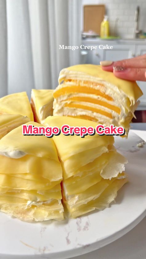 Mango Crepe, Crepes Cake, Nobake Dessert, Crepe Cake Recipe, Crepe Cake, Mango Recipes, Dessert Cake Recipes, Fall Dessert Recipes, Crazy Cakes