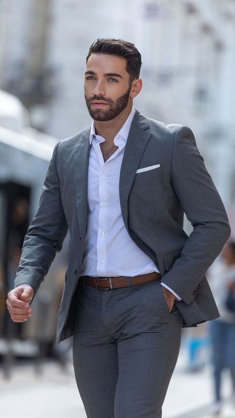 Black And Grey Suit, Men Vest Outfits, Stylish Mens Suits, Blazer Outfits Men, Mens Smart Casual Outfits, Classy Suits, Vest Outfit, Gents Fashion, Smart Casual Men