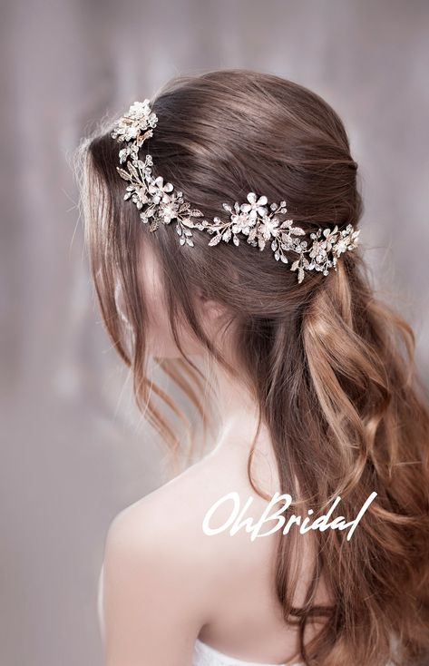 Crystal Wedding Hair Accessories, Crystal Bridal Headband, Headpiece Flower, Crystals Wedding, Headband Crystal, Rhinestone Headpiece, Hair Accessories Bridal, Bridal Hair Piece, Hair Accessories Pearl