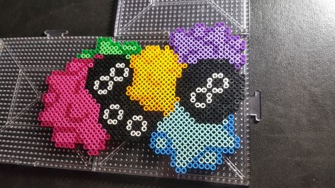 Soot sprites with confetti Soot Sprite Pixel Art, Soot Sprite Perler Beads, Soot Sprite Perler, Hama Art, Soot Sprite, Pokemon Perler Beads, Pearl Beads Pattern, Easy Perler Beads Ideas, Soot Sprites