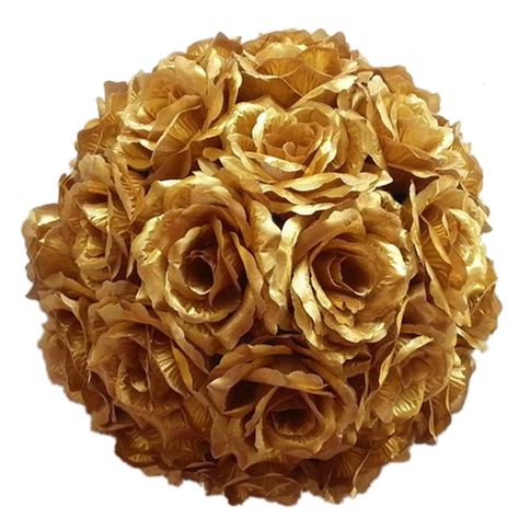 PRICES MAY VARY. Satin artificial flower balls are fully covered by 85-100 small rose flowers, use advanced fabrics, is durable and not easy to fade and torn. Sturdy frame with simple assembly, this flower ball features delicate fine and novel style. Can be reused for multiple occasions.Lightweight and easy to hang from the ceiling, above a table, under the verandah, or from branches in trees. Suitable for wedding, birthday party decoration, Christmas, Valentine's day, mother's day,anniversary, Gold Flower Bouquet, Wedding Party Centerpieces, Kissing Ball, Gold Party Decorations, Fun Baby Shower Games, Diy Bridal, Wedding Cake Decorations, Artificial Silk Flowers, Flower Ball