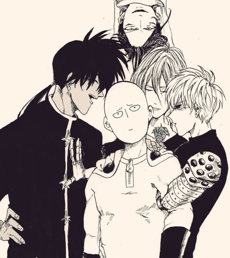 Saitama and his fans One Punch Man 1, Genos X Saitama, One Punch Man 3, Saitama Genos, One Punch Man Funny, Saitama One Punch, Saitama One Punch Man, One Punch Man Manga, One Punch Man Anime