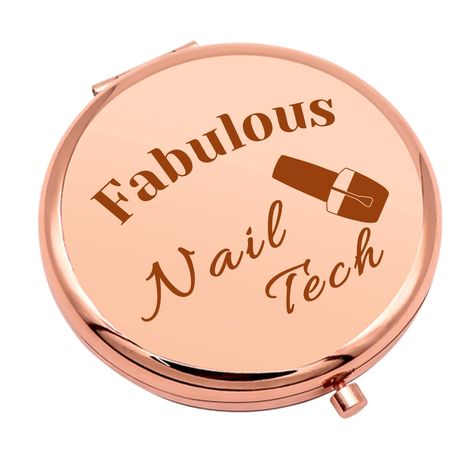 PRICES MAY VARY. Nail Tech Gifts Ideas:This compact makeup mirror engraved with "Fabulous Nail Tech" is a perfect gift for your manicurist friend to praise them for being a good manicurist. This makeup mirror can also be a graduation gift for nail art students. Encourage them to be a good manicurist. Nail Technician Birthday Gift:The travel makeup mirror makes a nice gift for manicurists, nail technologists, nail artists, nail stylists, nail specialists, cosmetologists, and other beauty salon pr Nail Stylist, Travel Makeup Mirror, Compact Makeup, Mirror Nails, Art Students, Birthday Thanksgiving, Artist Gifts, Fabulous Nails, Nail Technician