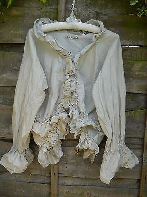 Fall+lagenlook+ | BN OS VICTORIANA FALL PEARL LINEN JACKET LAGENLOOK W/ RITANOTIARA ... Lagenlook Clothing, Festival Chic, Artist Shirts, Festival Jacket, Ruffle Jacket, White Linen Dresses, Altered Couture, Pearl Cream, Linen Jacket