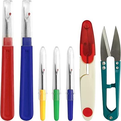 )1 ni 7(smeH,smaeS gninepO rof looT gniweS reppiR hctitS ydnaH ,srossicS 2 htiw tiK revomeR daerhT ,teS reppiR gniweS maeS scP 7 YATUFE D Seam Sewing, Crochet Couture, Seam Rippers, Seam Ripper, Sewing Tools, Sewing Accessories, Amazon Art, Ergonomic Design, Sewing Stores