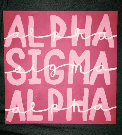 alpha sigma alpha sorority craft Alpha Sigma Alpha Canvas, Sorority Gifts Diy, Sorority Decor, Sorority Canvas Paintings, Sorority Paintings, Sorority Canvases, Sorority Decorations, Big Little Canvas, Sorority Themes