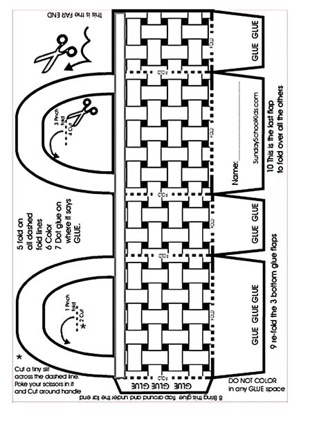 Easter basket Basket Template Printable, Paper Easter Basket, Sunday School Printables, Baby Easter Basket, Sunday School Kids, Halloween Cards Handmade, Sunday School Activities, Easter Images, Church Crafts