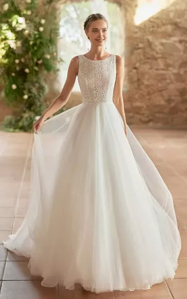 A Line Illusion Wedding Dress, Lace Sleeveless Wedding Dress, Classy Elegant Wedding Dress Romantic, Boho Chic Wedding Dress, Romantic Princess, Mermaid Style Dress, Chic Wedding Dresses, Neck Wedding Dress, Chiffon Wedding Dress