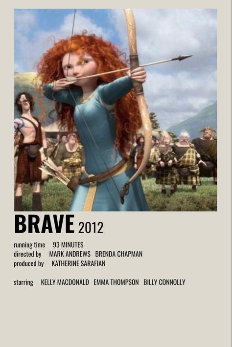 Brave Movie, Brave 2012, Old Cartoon Shows, Movie Card, Polaroid Poster, Disney Posters, Movie Poster Wall, Minimal Movie Posters, Movie Prints