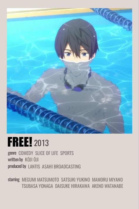 Free Minimalist Poster, Free! Anime Poster, Minimalist Anime Poster, Anime Watchlist, Posters Anime, Minimalist Anime, Anime Show, Anime Suggestions, Anime List