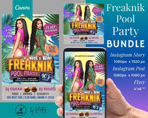 Stand out on social media and promote your Freaknik Party event with our digital templates! 🚀📈 https://etsy.me/41N8Rby #FreaknikParty #SocialMediaDesign #EventPromotion #freaknik #freaknikflyer #wetnwild Freaknik Pool Party, Freaknik Flyer, Freaknik Party, Pool Party Flyer, Pool Parties Flyer, Pool Diy, Template Invitation, Custom Flyers, Pool Party Invitations