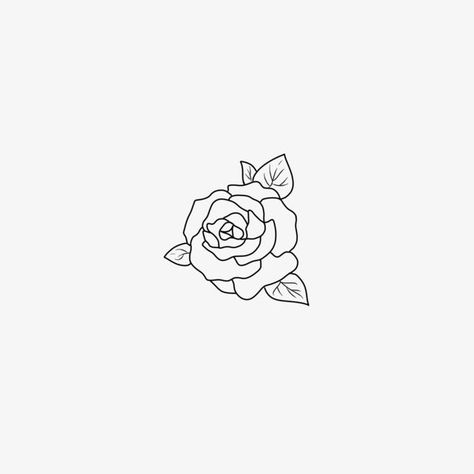 Small Roses Drawing, Small Rose Drawing, Rose Illustration Simple, Rose Tattoo Minimalist, Rose Tattoo Simple, Simple Rose Tattoo, 16 Tattoo, Rose Drawing Tattoo, Small Rose Tattoo