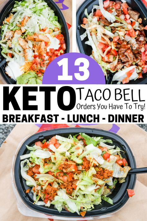 Keto Out To Eat, Keto At Taco Bell, Bariatric Friendly Taco Bell, Taco Bell Order Ideas, Keto Tacos Low Carb, Keto Timeline, Healthy Taco Bell, Low Carb Fast Food Options, Low Carb Taco Bell