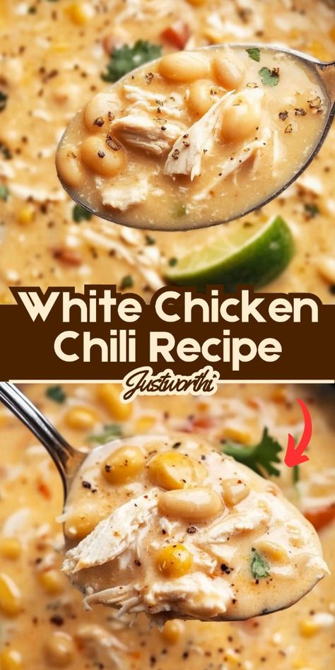 Sabrina Snyder Recipes, Chili Recipe White Chicken, White Chicken Chili Taste Of Home, Salsa And Chicken Recipes, White Chicken Chili With Dry Beans, The Best Chicken Chili, Easy Chicken Chilli, Quick Comfort Food Recipes, Healthy Meal For Two