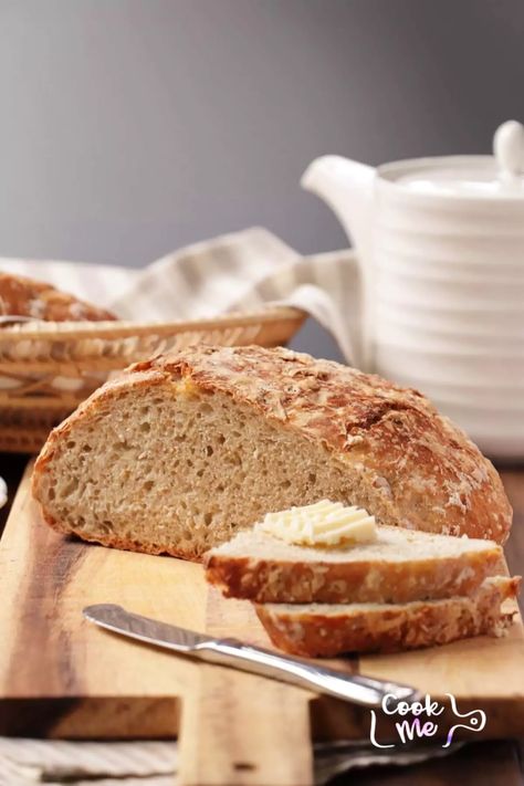 Oatmeal Bread Recipe, Vegan Kids Recipes, Oatmeal Bread, Vegan Recipes Beginner, No Knead, Oats Recipes, Pantry Staples, Recipes For Beginners, Vegan Breakfast