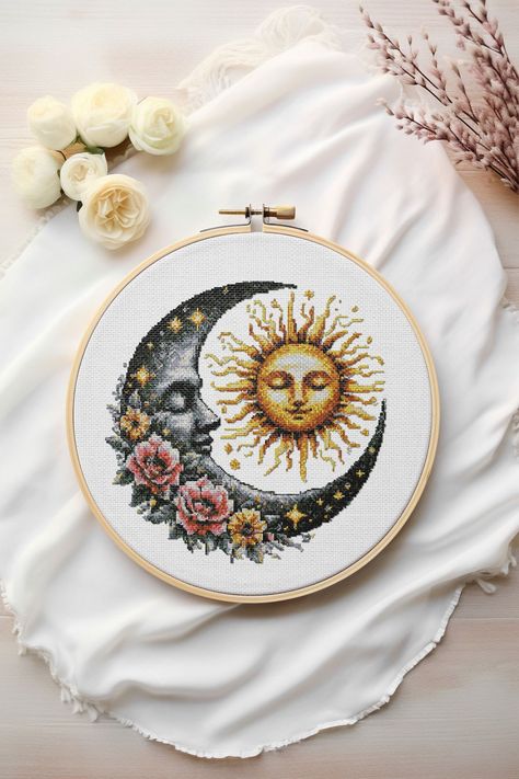 This Cross Stitch Art item by MVAworld has 167 favorites from Etsy shoppers. Ships from United States. Listed on Sep 20, 2024 Sun And Moon Cross Stitch, Cross Stitch Pillow Pattern, Sun Cross Stitch, Celestial Embroidery, Boho Cross Stitch, Moon Embroidery, Embroidery Boho, Moon Cross Stitch, Boho Cross