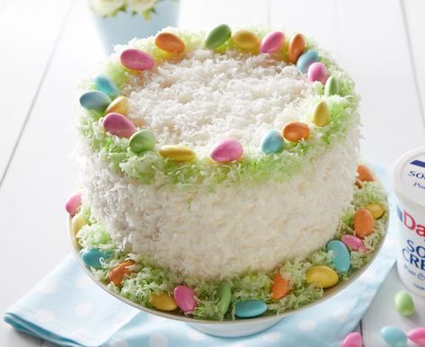 Caribbean Coconut Cake Recipe with Sour Cream - Daisy Brand Coconut Pastry Cream, Coconut Pastry, Yummy Easter Desserts, Daisy Sour Cream, Coconut Cream Cake, Daisy Brand, Cake With Coconut, Coconut Cake Recipe, Coconut Frosting