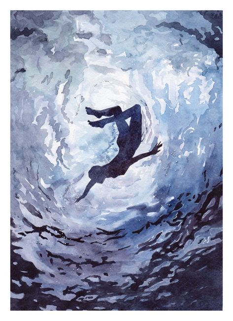 Orca Art, Painting Model, Man Drawing, Sea Print, Beach Illustration, Blue Valentine, Art Painting Gallery, Water Art, Beautiful Watercolor