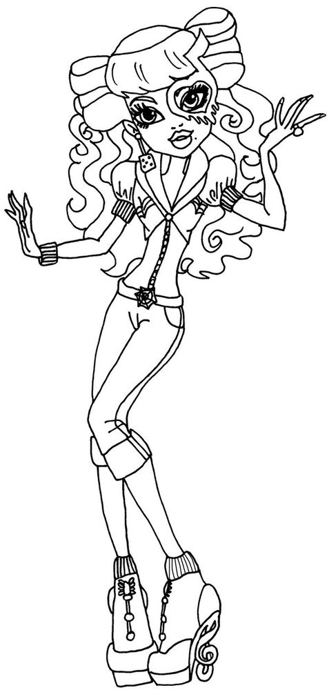 Operetta  Monster High Coloring Page Operetta Monster High, Monster High Coloring Pages, Monster High Coloring, High Coloring Pages, High Drawings, Monster High Lagoona, Monster High Birthday Party, Drawing Kids, Monster Coloring Pages