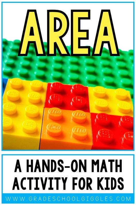 Are you wondering how to introduce area to your 3rd-grade students? Do you like teaching with manipulatives? This hands-on activity teaches kids about the basics of area: unit squares, tiling & counting squares, & transitioning students to the multiplication model. Use building bricks to show your students how to find the area of rectangles & irregular shapes. Then, use the free worksheet to show them how to partition & tile shapes on paper and to find area of rectangles using multiplication. Area Models Multiplication, Hands On 3rd Grade Activities, Area Lesson 3rd Grade, Teaching Area 3rd Grade, Area Activities 3rd Grade, Area Math Activities, Area Third Grade, Area Math, Area Lesson