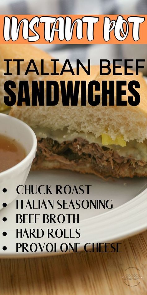 Instant Pot Italian Beef, Italian Beef Recipe, Italian Roast Beef, Italian Beef Sandwich, Instant Pot French Dip, Instant Pot Italian, Pressure Cooker Beef, Italian Beef Recipes, Hot Beef Sandwiches