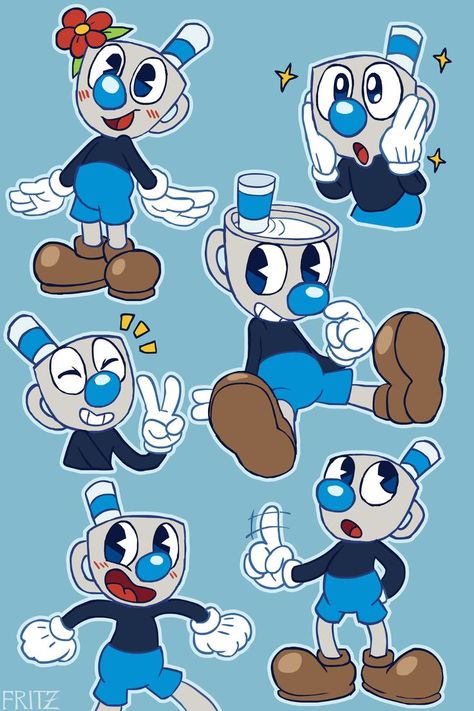 Mugman Fanart, Cuphead Fanart, Cuphead Game, Cup Head, Head Games, Bee And Puppycat, Deal With The Devil, Chibi Drawings, Game Show