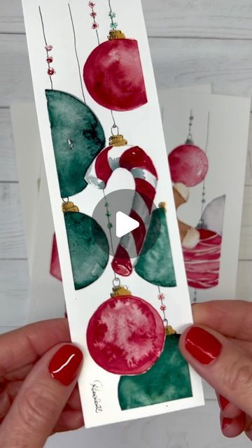 RANA 🧿 on Instagram: "My Watercolour Christmas Collection 2023 @rana18art ✨⭐️✨
All paintings in one reel! ☺️

And fiiinally, I can start showing you my Christmas watercolour paintings 2024 and give you an inspiration to create you own beautiful Christmas cards, bookmarks or artwork. 

✨⭐️❤️⭐️✨

#watercolor #watercolour #aquarell #watercolorchristmas #christmastime #aquarelle #christmasbaubles #weihnachtskugeln #snowman #christmascard #reels #reeloftheday #watercolorcards #reelsinstagram #glitter #christmasdecorations #christmaspainting #weihnachtsdeko #watercolorillustration #christmasgreetings #candycane #reelitfeelit #winterwonderland #sparkle #christmasdecorations #winterdecoration #glitzer #loosewatercolor #rana18art #watercolorchristmas" Watercolour Inspiration Christmas, Christmas Card Watercolour Ideas, Watercolour Wedding Cards Ideas, Painting Christmas Cards Acrylics, Christmas Water Colour Card, Watercolor Ornament Painting, Christmas Watercolor Bookmarks, Diy Bookmarks Watercolor, Watercolour Christmas Cards Ideas