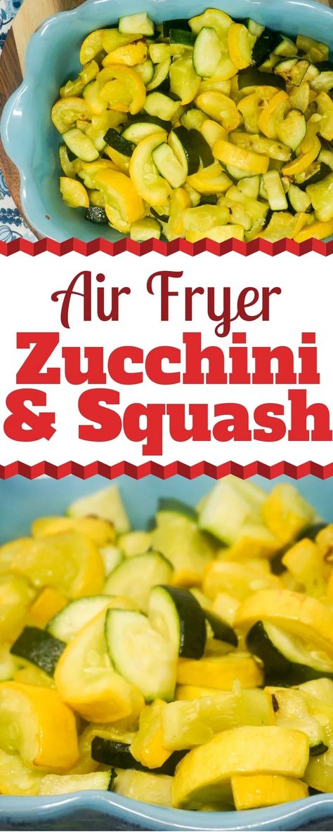 Air Fryer Zucchini and Yellow Squash is a great vegetable side dish that cooks up perfectly in the Air Fryer. It's a great way to get your veggies for the day, and they're ready in under 30 minutes. | Air Fryer Zucchini & Squash | Air Fryer Vegetables | Air Fryer Recipes | Air Fryer Side Dishes | Healthy Air Fryer Recipes | Vegetables without Breading | No Breading | #AirFryer #Vegetables #Zucchini #Squash #Healthy Air Fryer Zucchini And Squash, Air Fryer Squash, Homeschool Meals, Air Fryer Recipes Vegetables, Zucchini And Yellow Squash, Zucchini And Squash, Air Fryer Zucchini, Yellow Squash Recipes, Zucchini Recipes Healthy