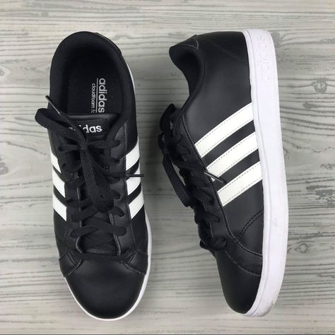 adidas Shoes | Adidas Neo Cloudfoam Shoes | Color: Black | Size: 9.5 Black Adidas Outfit, Adidas Shoes Mens Sneakers, Adidas Outfit Men, Tenis Basketball, Cute Adidas Shoes, Nike Shoes Women Fashion, Adidas Outfit Shoes, Adidas Boots, Adidas Shoes Originals