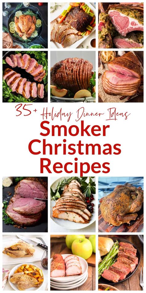 35+ Smoker Christmas Recipes (Holiday Dinner Ideas) Christmas Smoked Meat, Christmas Dinner Smoked Meat, Smoked Meat For Christmas, Christmas Smoker Recipe, Traeger Christmas Recipes, Smoker Christmas Recipes, Smoked Christmas Appetizers, Smoked Christmas Dinner, Holiday Dinner Ideas