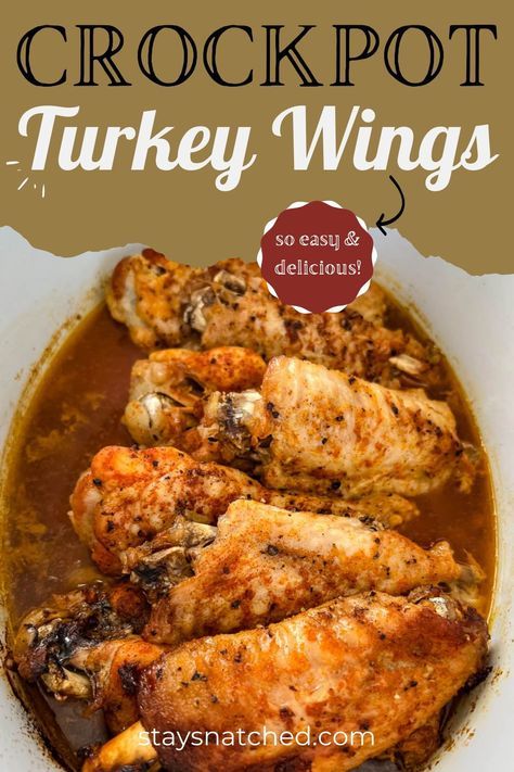 Crockpot Turkey Chops Recipe, Turkey Legs Crockpot Recipes, Turkey Wing Crock Pot, Crockpot Turkey Legs Slow Cooker, Crockpot Turkey Wings Recipe, Smothered Turkey Wings Crockpot Easy Recipes, Turkey Wings With Mushroom Gravy, Turkey Leg And Wing Recipes, Slow Cooker Smothered Turkey Wings