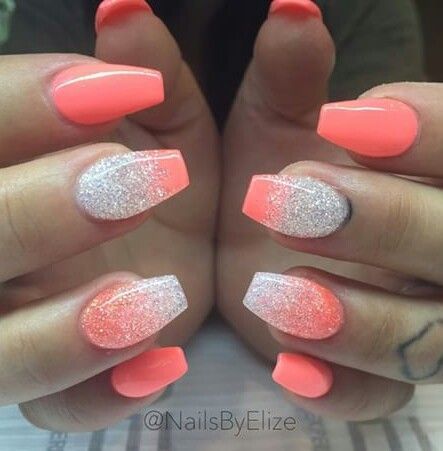 Spring Nail Art Designs, Ombre Acrylic Nails, Ombre Nail Designs, Spring Nail Art, Acrylic Nails Coffin Short, Summer Acrylic Nails, Short Acrylic Nails Designs, Nail Designs Glitter, Pink Acrylic Nails