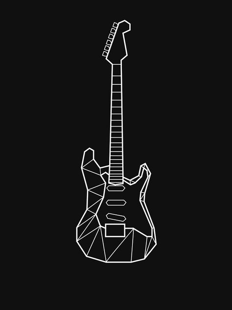 Polygon electric guitar abstract design. A nice abstract guitar design will make a nice unusual gift for any guitarist or anyone who loves guitars. Electric Guitar Wallpaper Art, Abstract Guitar Art, Guitar Design Ideas Art, Guitar Shirt Design, Electric Guitar Tattoo Ideas, Electric Guitar Tattoo Design, Guitar Wallpaper Art, Guitarist Tattoo, Guitar Design Art