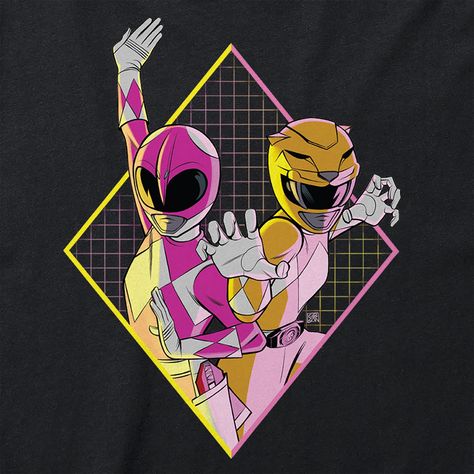 Power Rangers Yellow, Yellow Tattoo, Power Rangers T Shirt, Original Power Rangers, Saban's Power Rangers, Pink Ranger, Avengers Alliance, Pink Power Rangers, Pet Monsters