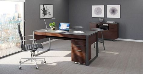 Corridor Office, Contemporary Office Furniture, Office Executive, Interior Kantor, Desk Layout, Executive Office Desk, Architecture Model Making, Office Furniture Design, Contemporary Office