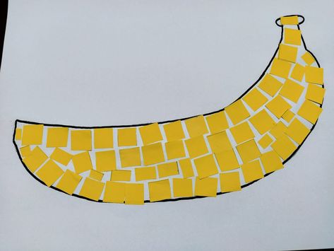 Banana Paper Craft, Banana Crafts For Toddlers, Banana Craft Preschool, Boat Captions, Banana Crafts, Colour Sheet, Holiday Homework, Kindergarten Classroom Decor, Paper Mosaic