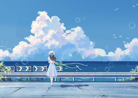 Laptop Wallpaper Desktop Wallpapers, Cute Blue Wallpaper, Cute Laptop Wallpaper, Desktop Wallpaper Art, Mural Ideas, Ideas Room, Blue Pictures, Blue Anime, Wallpaper Laptop