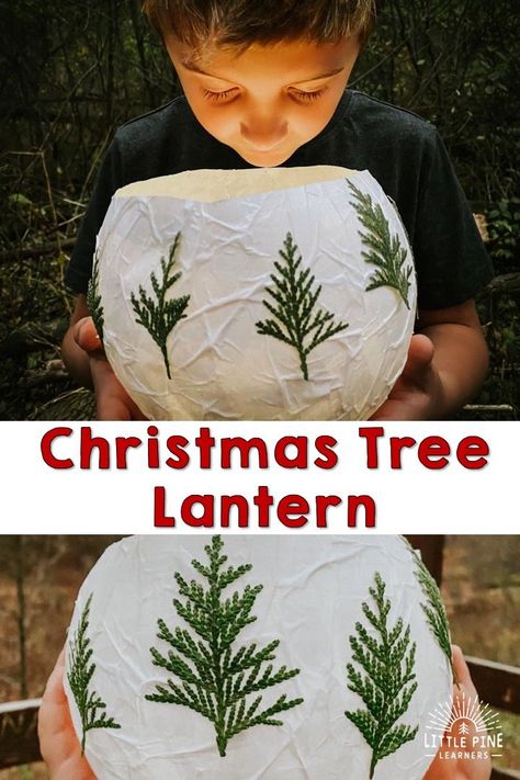 This beautiful winter lantern is a great way to add some light to your holiday season! This is the perfect craft to celebrate the winter solstice, Christmas, or just for fun! Make your very own mini Christmas tree luminary with a few supplies and beautiful pieces of nature. Leaves Crafts, Wicca Holidays, Winter Solstice Gifts, Winter Solstice Traditions, Tree Lantern, Winter Lantern, Horticulture Therapy, Yule Crafts, Solstice Art