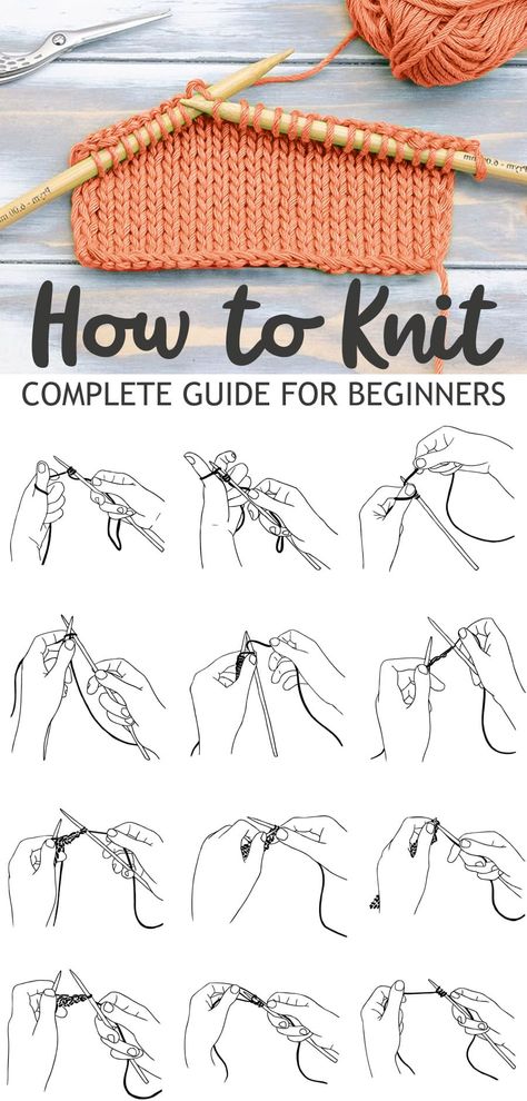 How to Knit: The Basics How To Knit Stitch Step By Step, How To Knit A Scarf Step By Step, Learning To Knit Beginners Step By Step, Knitting For Beginners How To Start, How To Start Knitting Step By Step, Basic Knitting Stitches, How To Cast On Knitting, Learn To Knit Beginners Step By Step, How To Knit For Beginners Step By Step