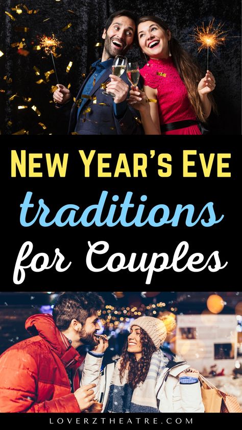 Are you looking for a list of romantic New Year's Eve traditions every couple should explore? The holiday season is the perfect time for couples to create new and beautiful memories, and New Year's Eve is the perfect time to bond as a couple. See these 15 of the best New Year’s Eve traditions for couples New Year’s Eve For Two At Home, New Years At Home Ideas Couples, Cute Traditions For Couples, Couples On New Years, New Year Date Ideas Couple, New Year’s Eve Date Night In, Nye At Home Couples Ideas, New Year Ideas For Couples, New Year’s Eve Traditions For Couples