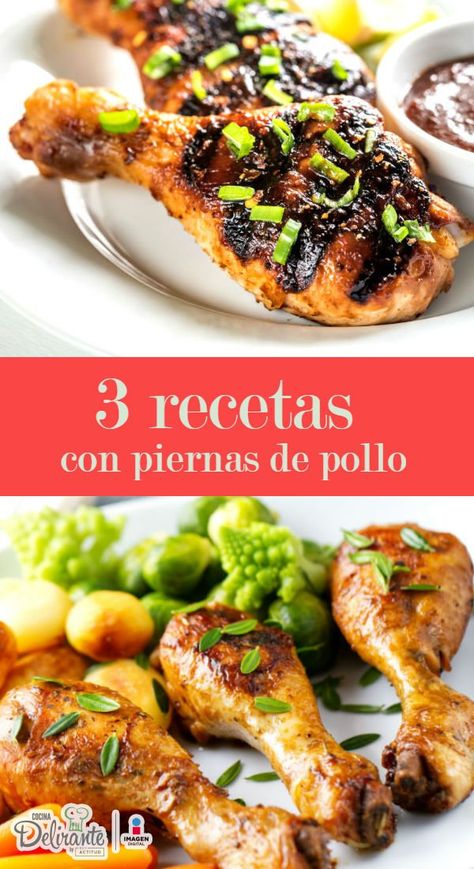 recetas de piernas de pollo al horno | CocinaDelirante Slow Cooker Asian Chicken, Slow Cooker Asian, Baked Chicken Recipes Easy, Asian Chicken, Health Dinner, Health Dinner Recipes, Baked Chicken Recipes, Easy Chicken Recipes, Baked Chicken