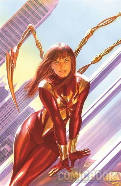 Homem-Aranha - Mary Jane usa o uniforme do Aranha de Ferro em capa de quadrinho! - Legião dos Heróis Mary Jane Spiderman, Ultimate Spider Man, Mary Jane Watson, Iron Spider, Alex Ross, Spider Girl, Uncanny X-men, Amazing Spider Man, Marvel Comic Books