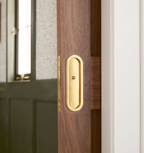 Add Style And Function To Your Pocket Door With Our Beautifully Crafted Eastbank Pocket Door Set. Customize To Your Door With An Adjustable Strike That Fits Doors 1-3/8" Thick. Modern Pocket Doors, Pocket Doors Bathroom, Door Privacy, Sliding Pocket Doors, Pocket Door Hardware, Interior Design Resources, Pocket Door, Door Sets, Pocket Doors