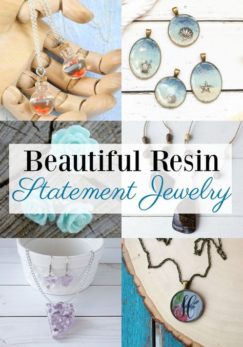 Beautiful DIY Resin Statement Jewelry. Read through these tutorials and learn how to make unique pendants and earrings. Perfect project for beginners to practice with molds. #resin #jewelry #resinjewelry #howtomake #tutorial @resincraftsblog Resin And Metal Jewelry, Resin Necklace Ideas, Flower Jewelry Diy, Diy Resin Jewelry, Resin Jewelry Tutorial, Resin Crafting, Resin Jewelry Molds, Diy Bangle Bracelets, Leather Jewelry Diy